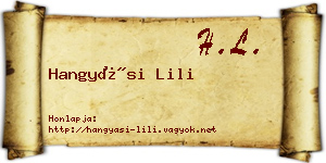 Hangyási Lili névjegykártya
