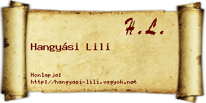 Hangyási Lili névjegykártya